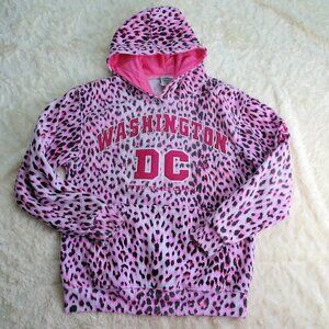 Washington DC Pink Leopard Hoodie Size Medium